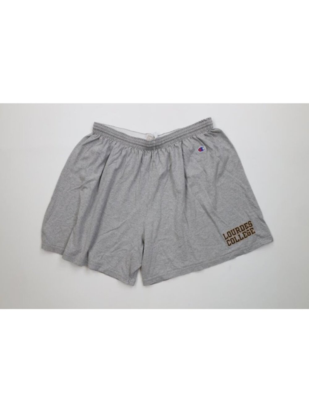 Vintage 90s Y2K Champion Mens 2XL Lourdes College Above Knee Shorts Heather Gray